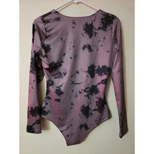 Purple long sleeve body suit, Size Medium